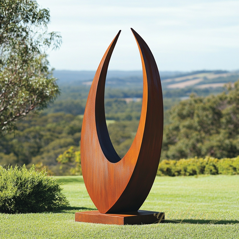 corten steel paper airplane 