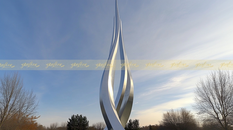 Giant Flame Metal Sculpture