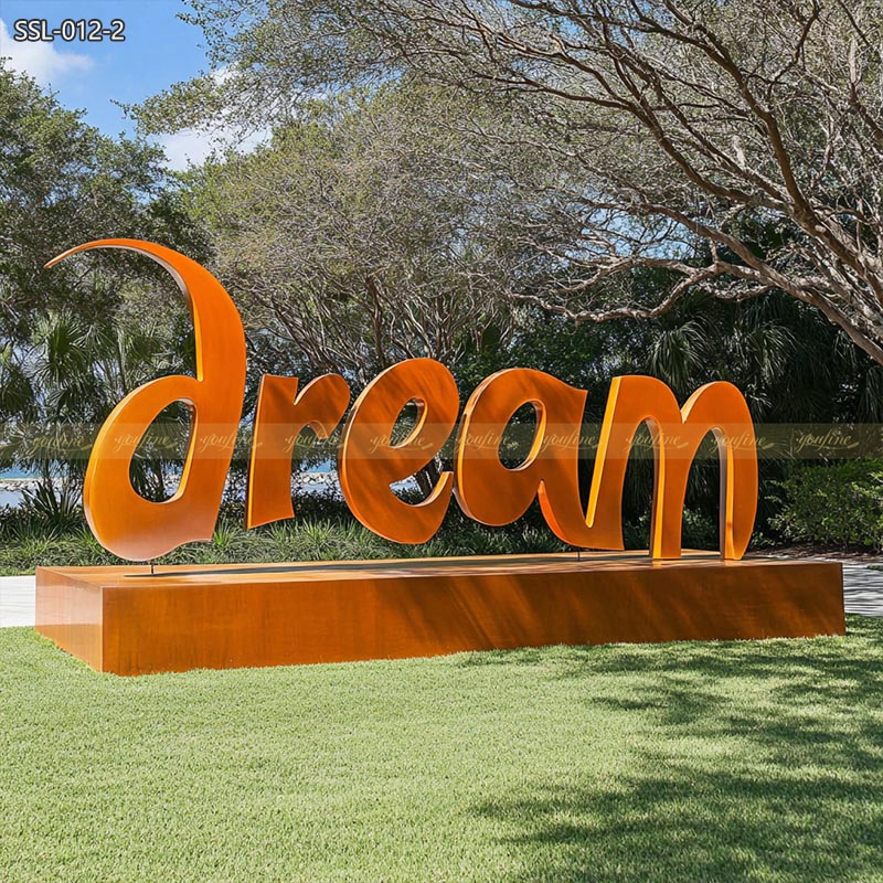 Metal Letter Dream Sculpture