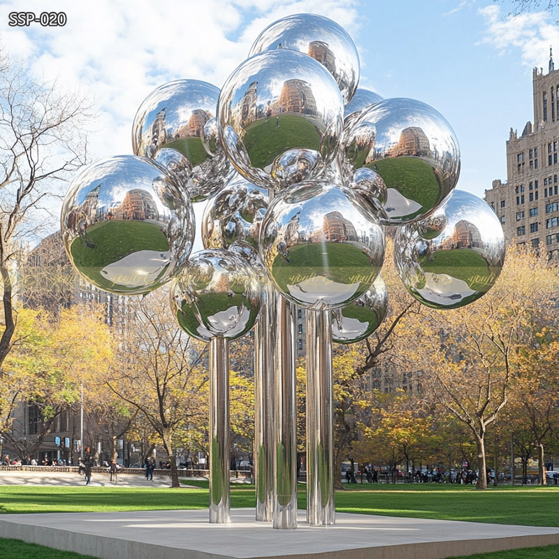 Polished Stainless Steel Balloon Tree Sculpture