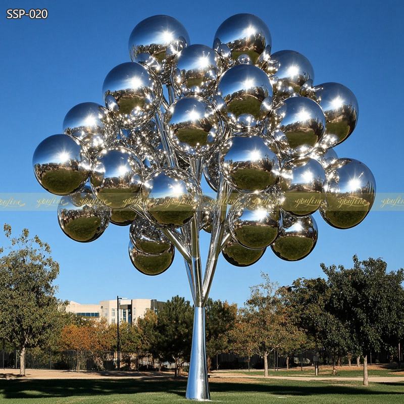 Polished Stainless Steel Balloon Tree Sculpture