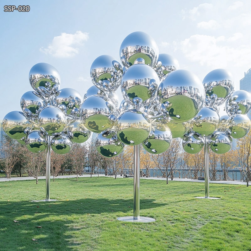 Polished Stainless Steel Balloon Tree Sculpture