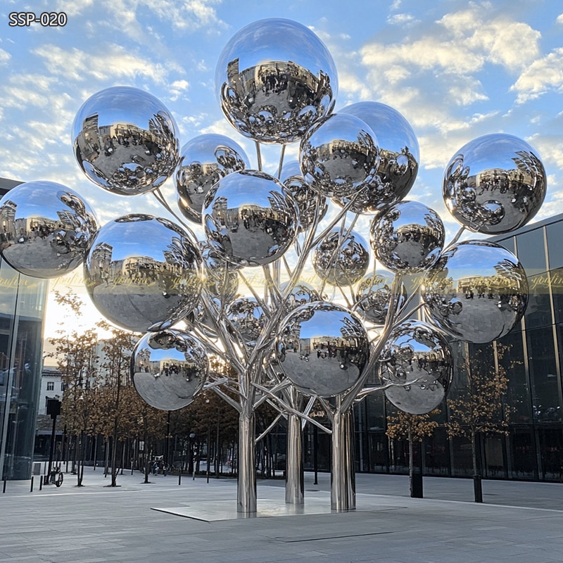 Polished Stainless Steel Balloon Tree Sculpture