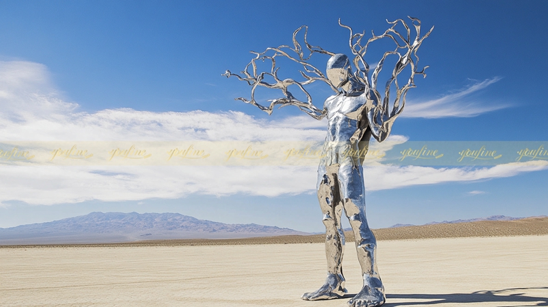 Sci-Fi Stainless Steel Statue