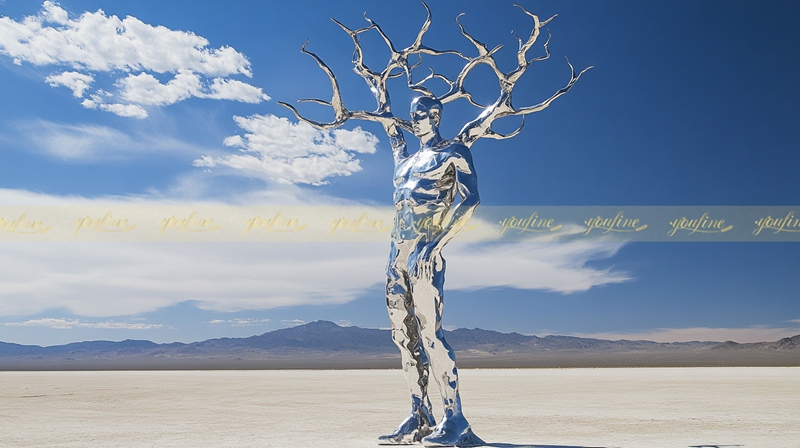 Sci-Fi Stainless Steel Statue