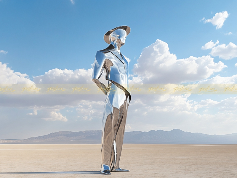 stainless steel figure sculpture