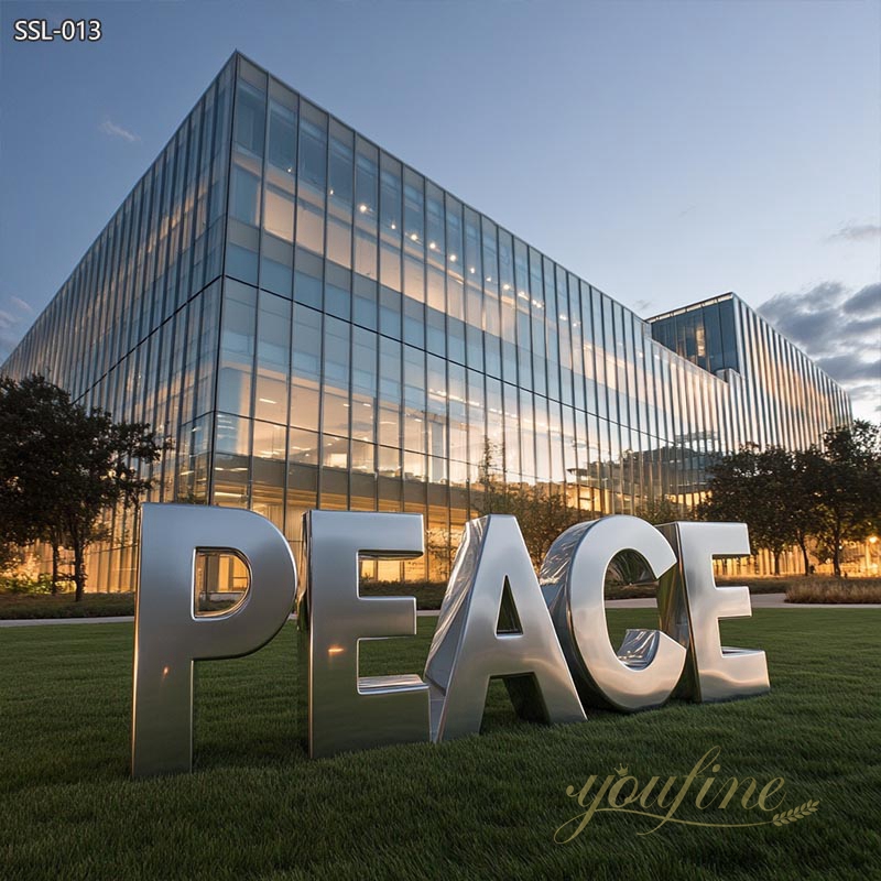 Stainless Steel Letter Peace Sculptures