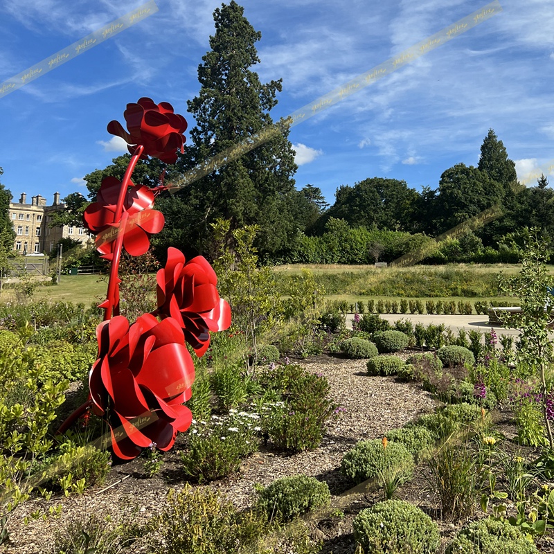 stainless steel rose sculpture