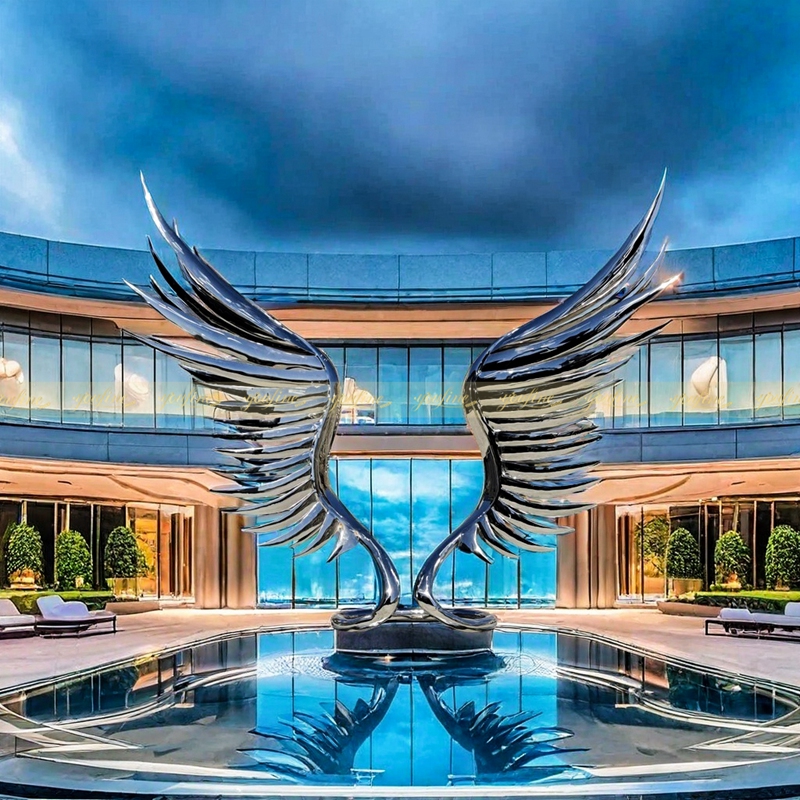 stainless steel wing sculpture