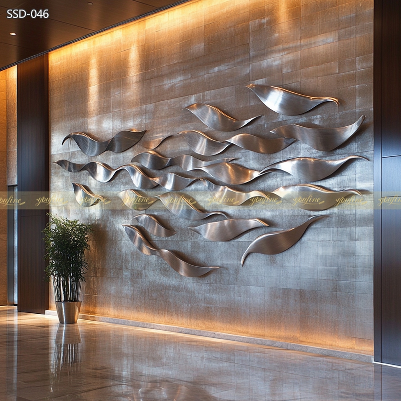 Abstract Metal Fish Wall Sculpture