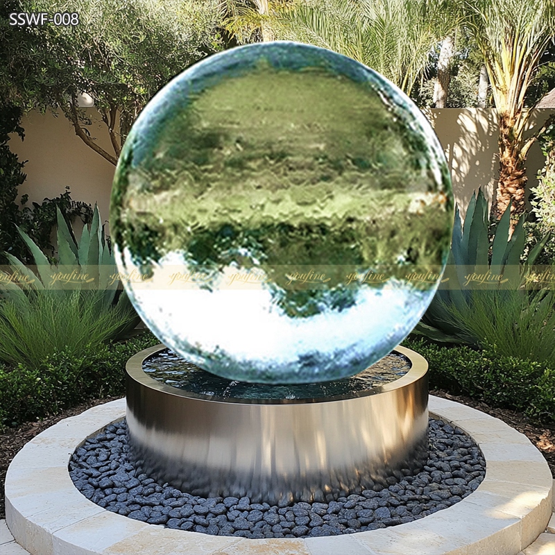 Acrylic Sphere Fountain with Stainless Steel Base