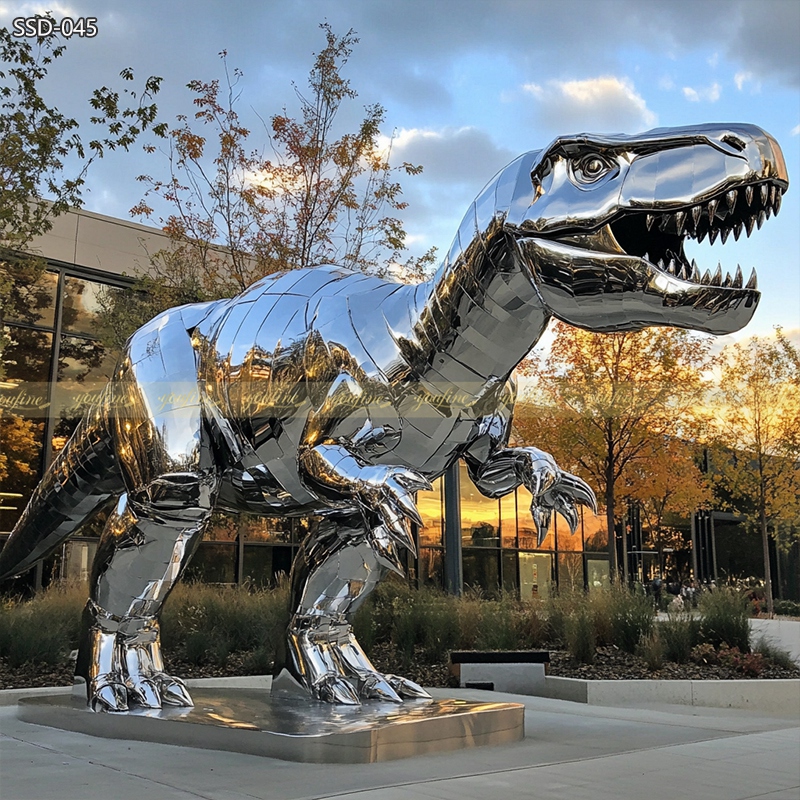 Modern Outdoor Metal Dinosaur Sculpture