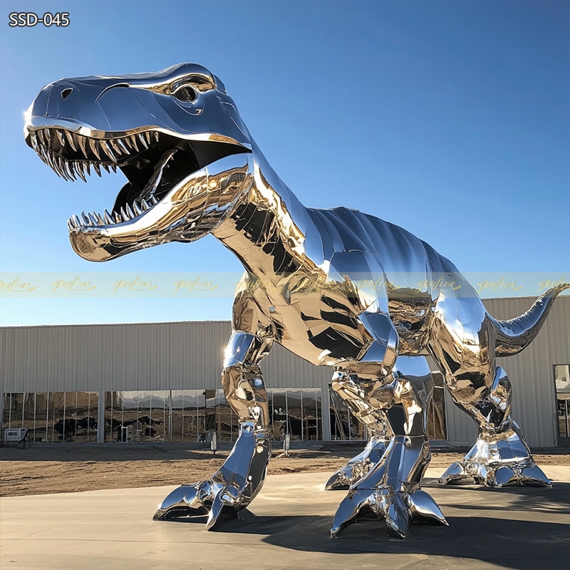 Modern Outdoor Metal Dinosaur Sculpture