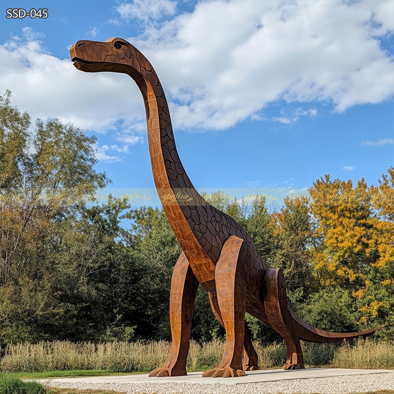 Modern Outdoor Metal Dinosaur Sculpture