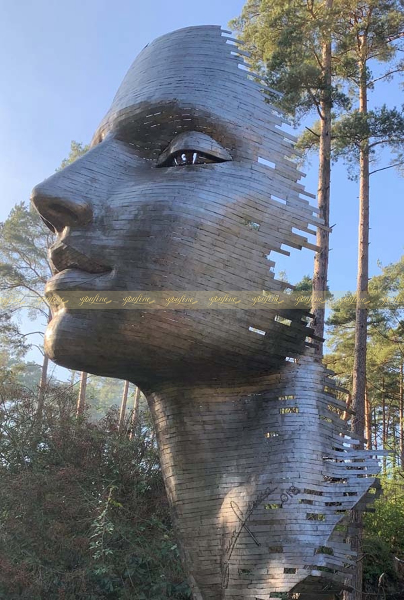 Stainless Steel Face Sculptures 