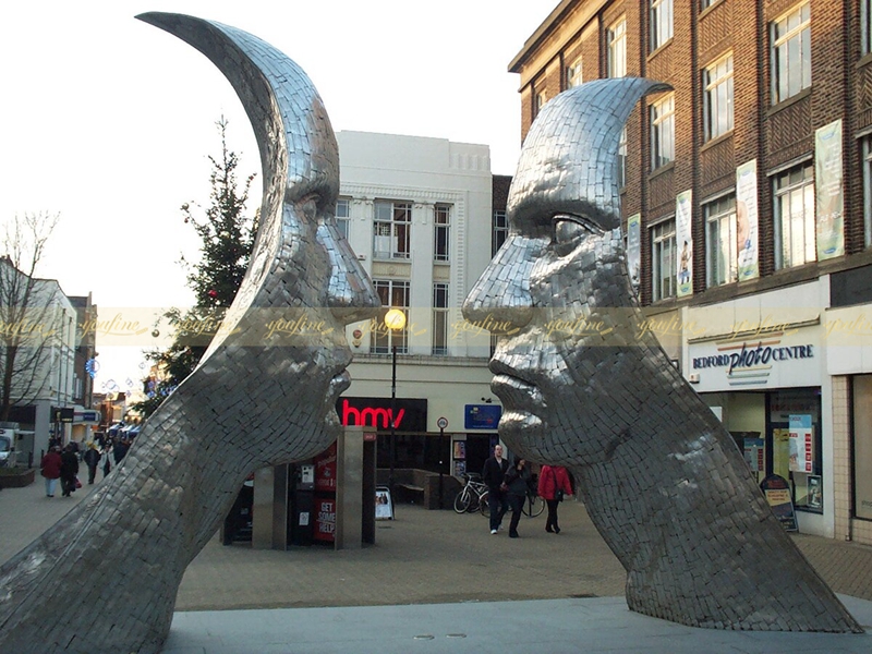 Stainless Steel Face Sculptures 