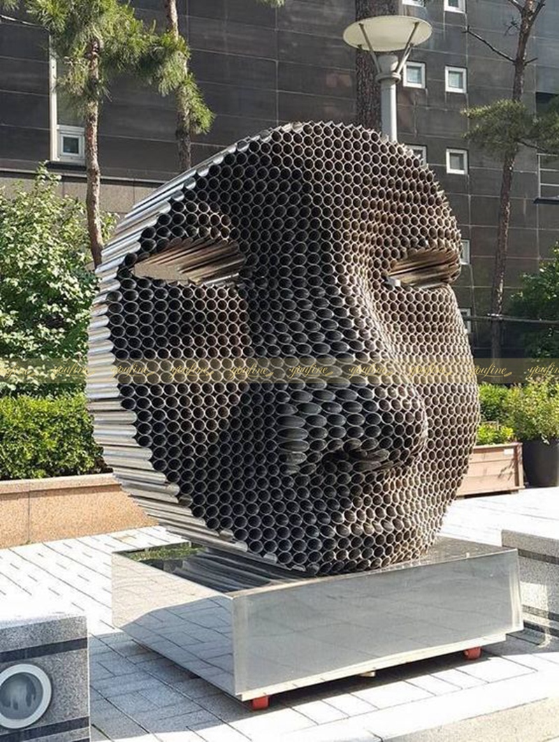 Stainless Steel Face Sculptures 