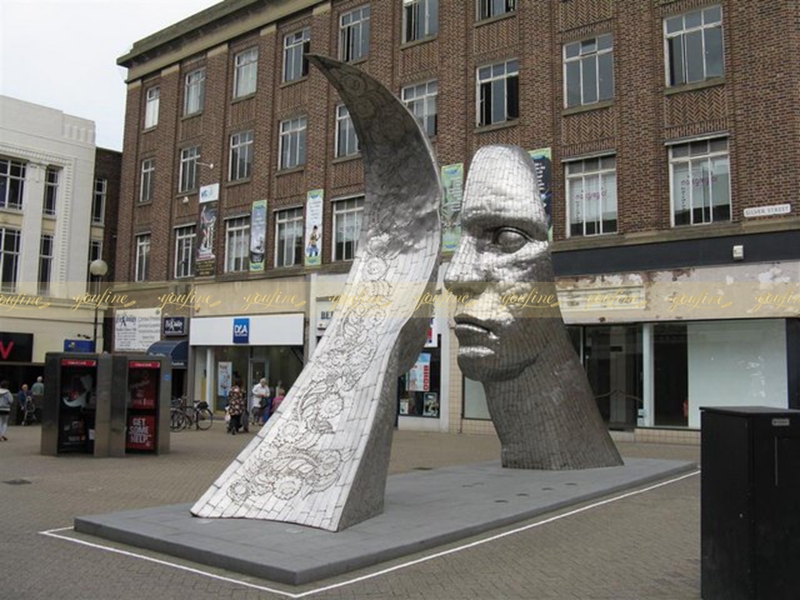 Stainless Steel Face Sculptures 