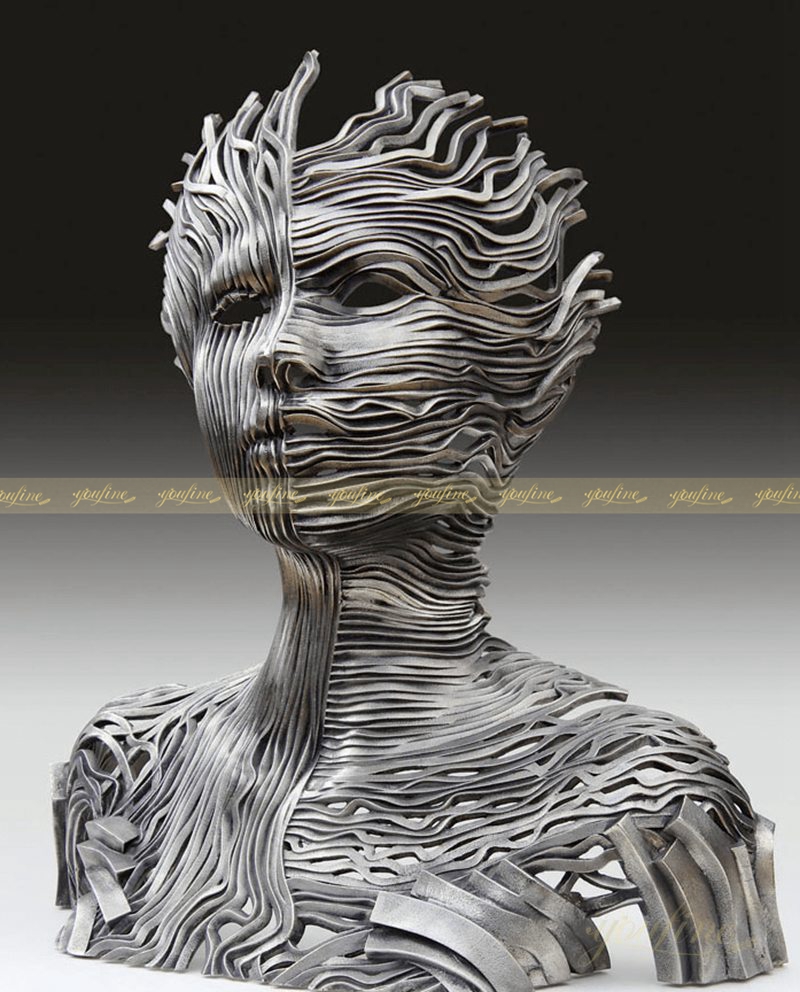 Stainless Steel Face Sculptures 