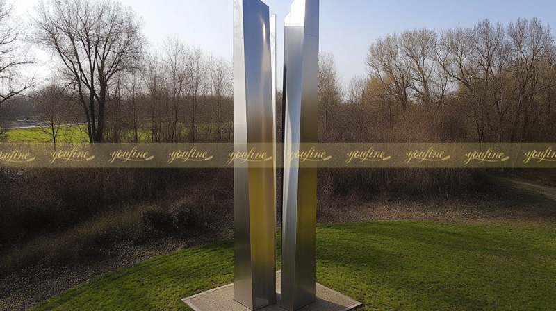 Stainless Steel Square Monument Sculpture - Landscape Sculpture - 2