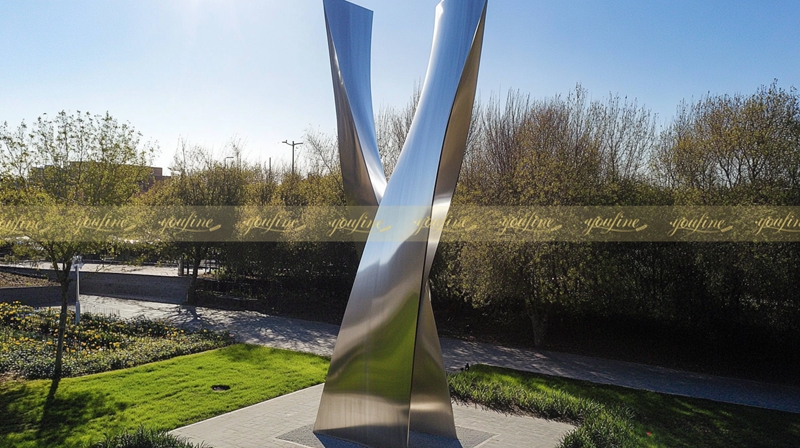 Stainless Steel Square Monument Sculpture - Landscape Sculpture - 1