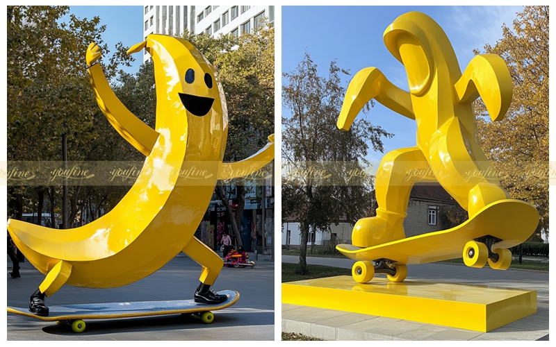 Metal Banana Sculpture