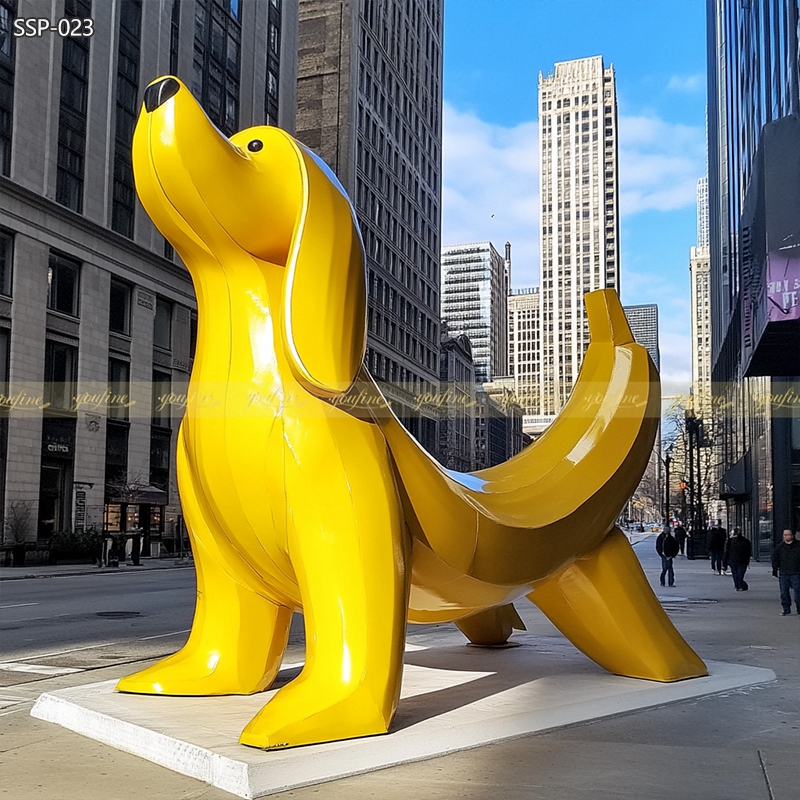 Whimsical Banana Dog Sculpture