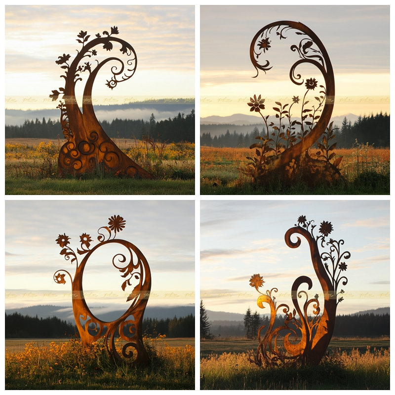 metal Silhouette Garden Art