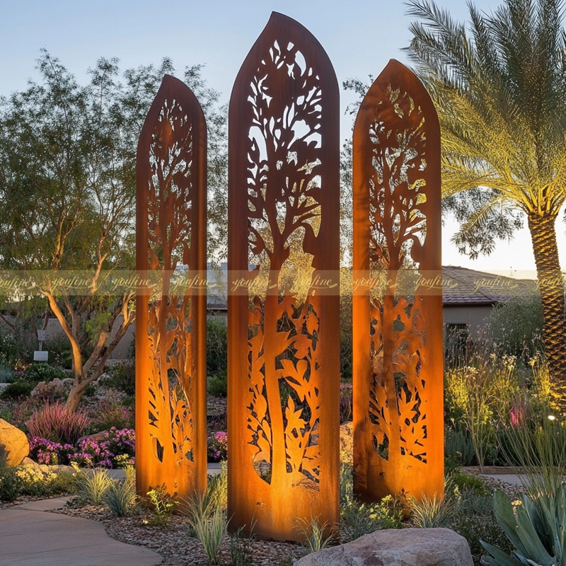 metal Silhouette Garden Art