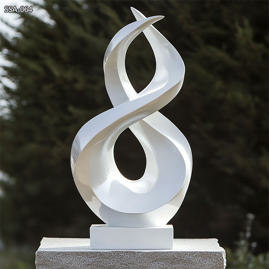 White modern stainless steel Sculpture