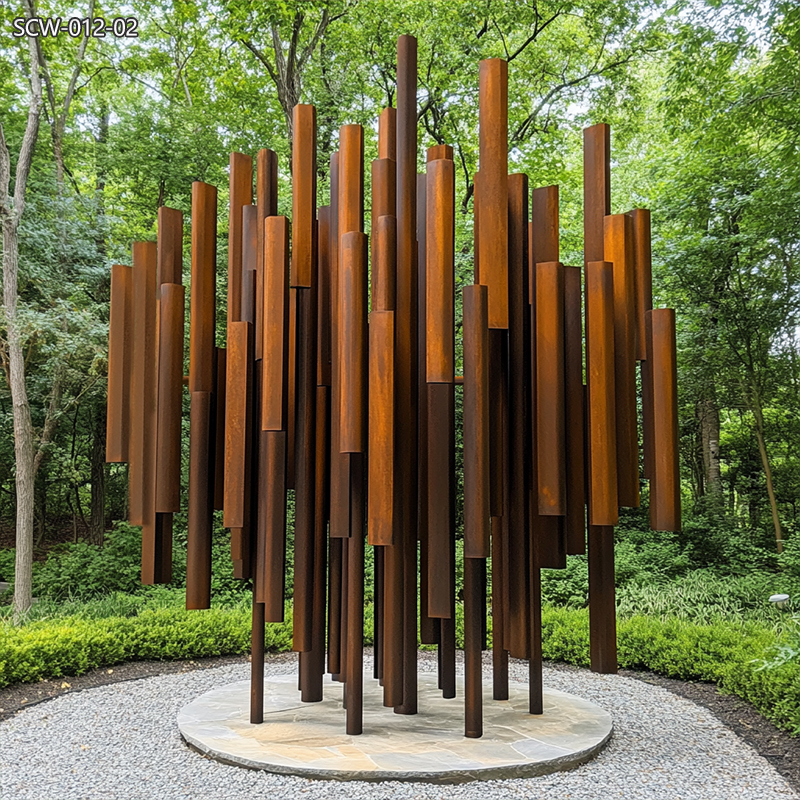 Rod Sculpture made of corten steel 