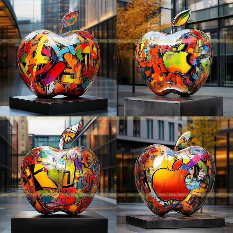 Apple Graffiti Sculpture for street