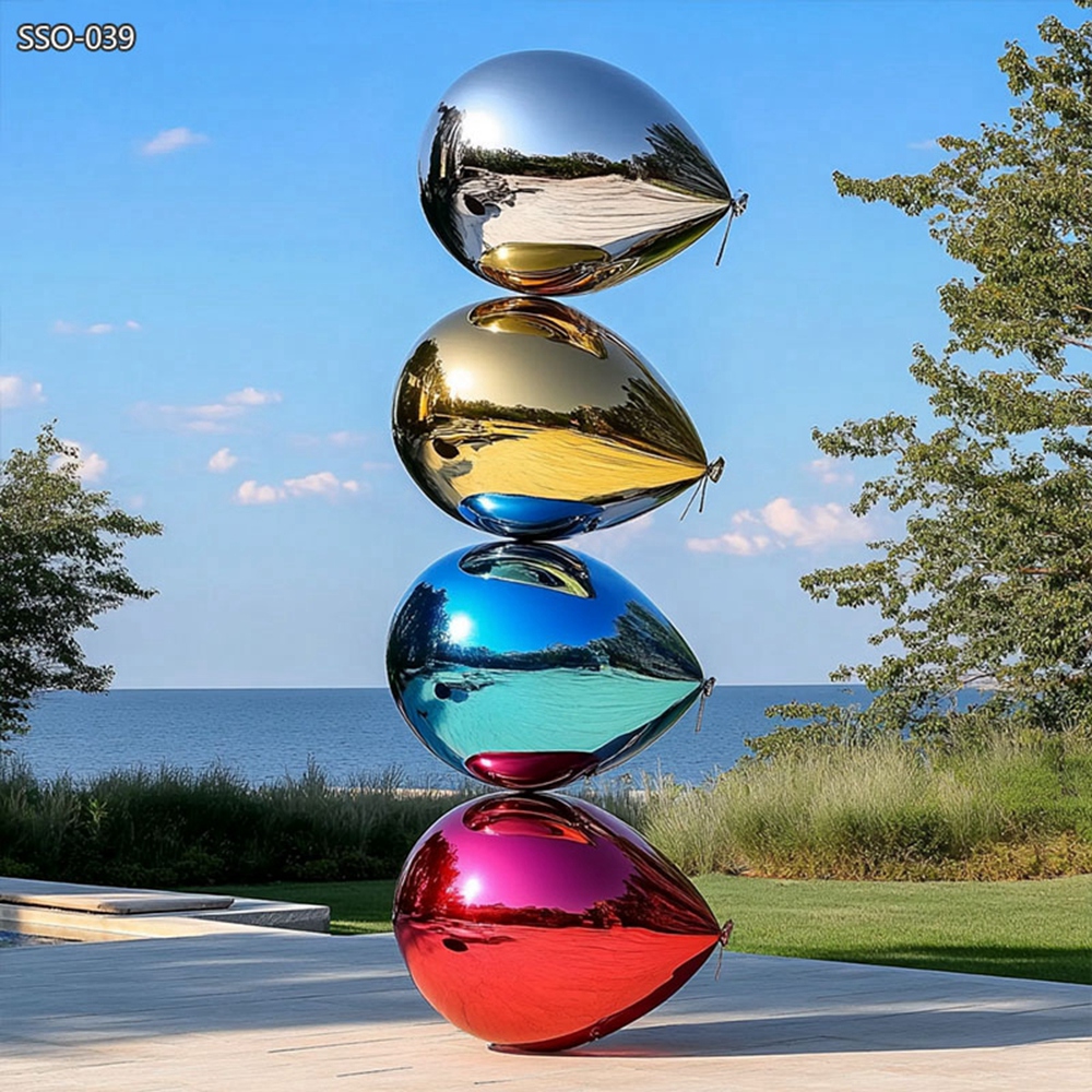 stainless steel Stacked Metal Balloon Sculpture