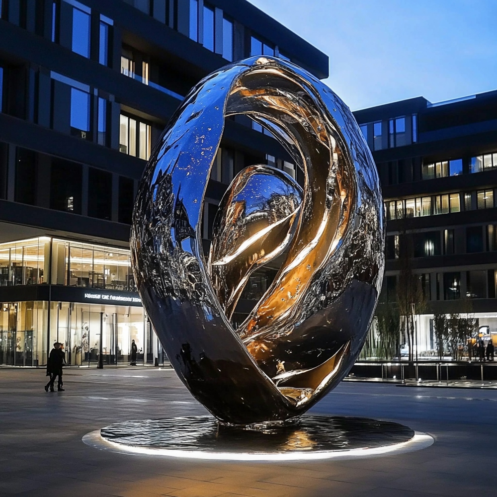 city center Stainless steel and resin sculpture