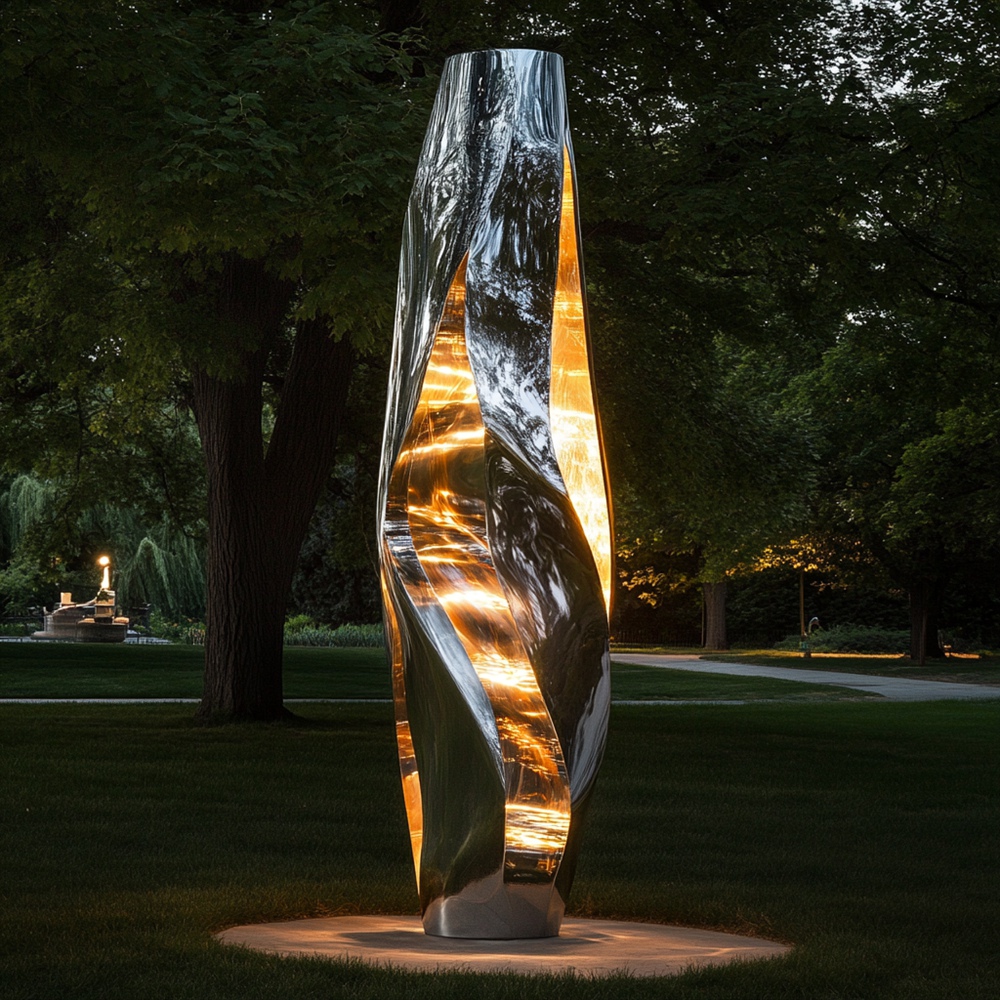 park Stainless steel and resin sculpture