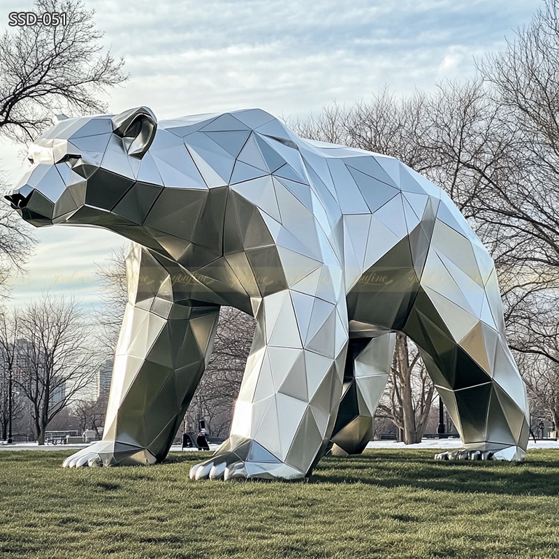 Stainless Steel Large Polar Bear Statue