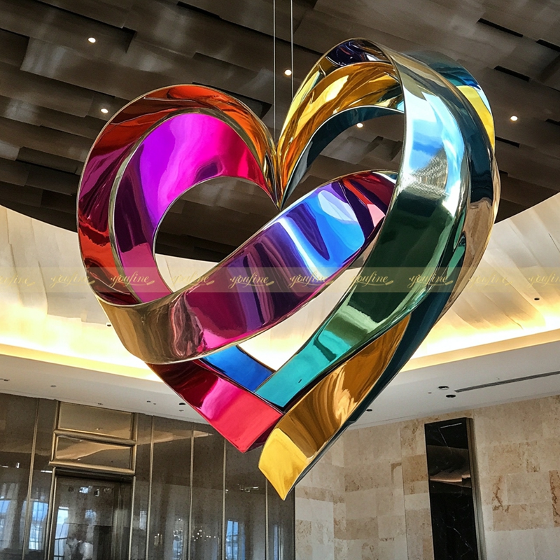 heart sculpture from hotel lobby ceiling