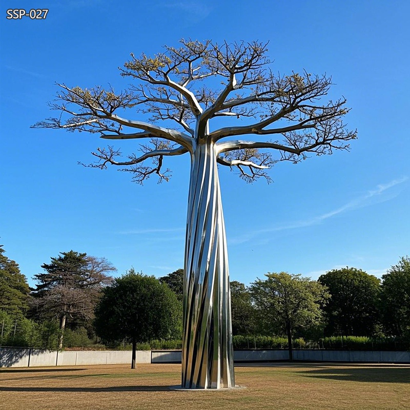 modern stainless steel Baobab Tree Sculpture