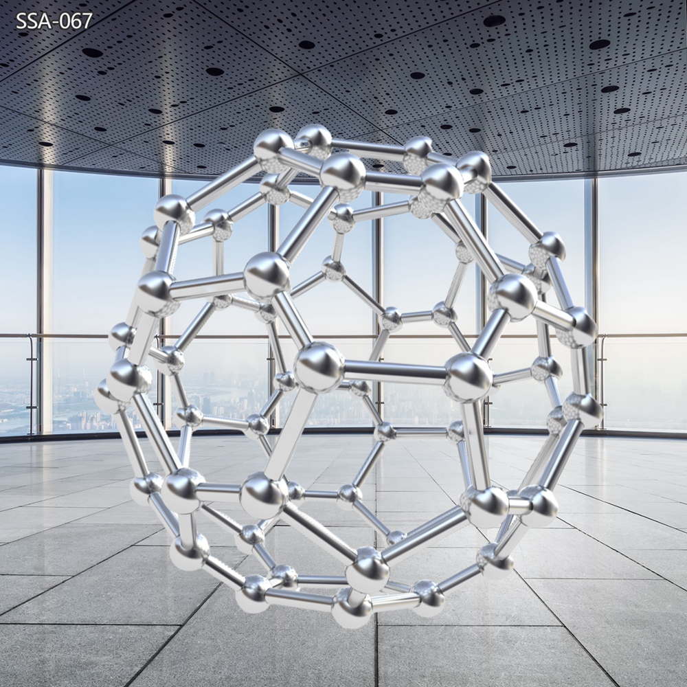 modern Buckyball Molecule Sculpture