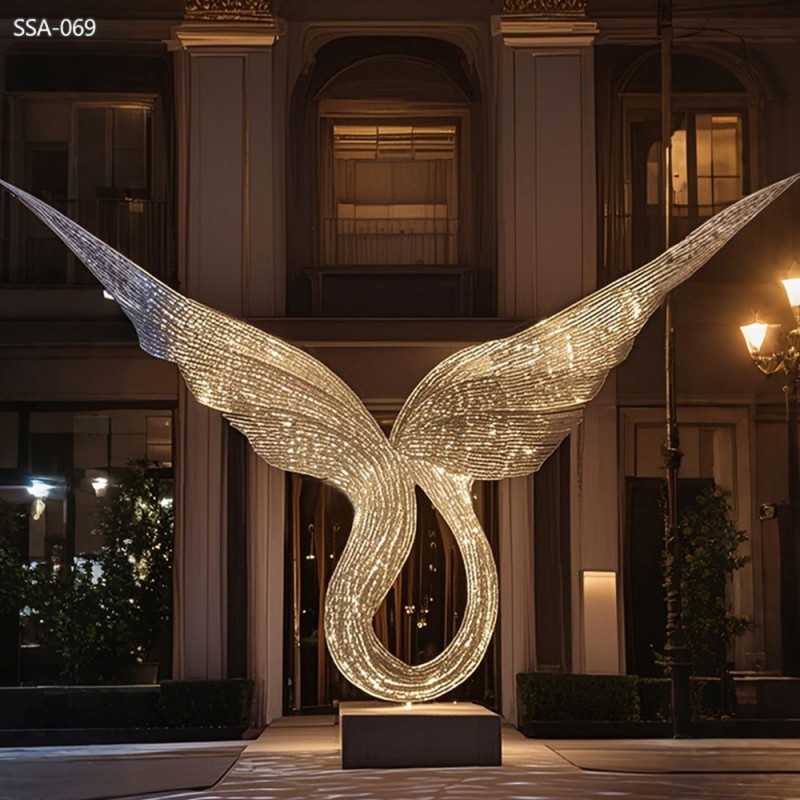 Stainless Steel Abstract Wing Sculpture