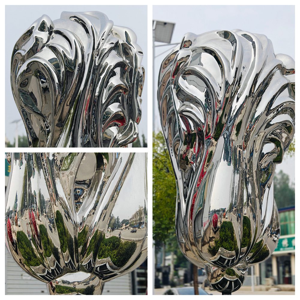 Stainless Steel Outdoor Cabbage Sculpture details