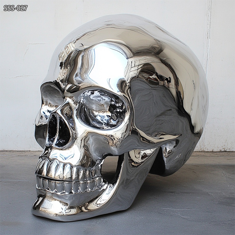 modern Steel Skull Sculpture