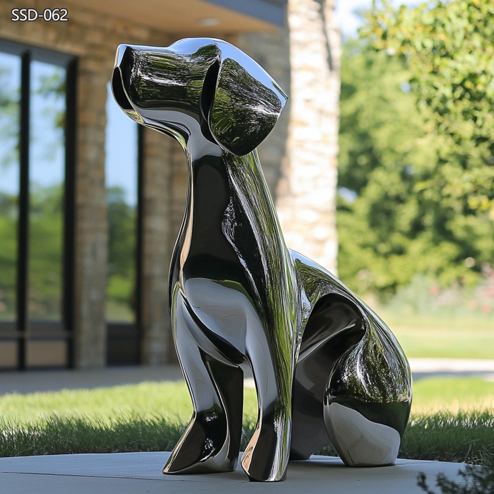 high quality Stainless Steel Modern Dog Sculpture