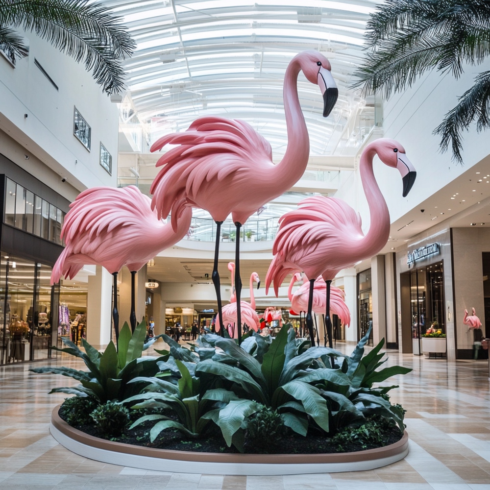 pink Flamingo sculpture for shopping mall