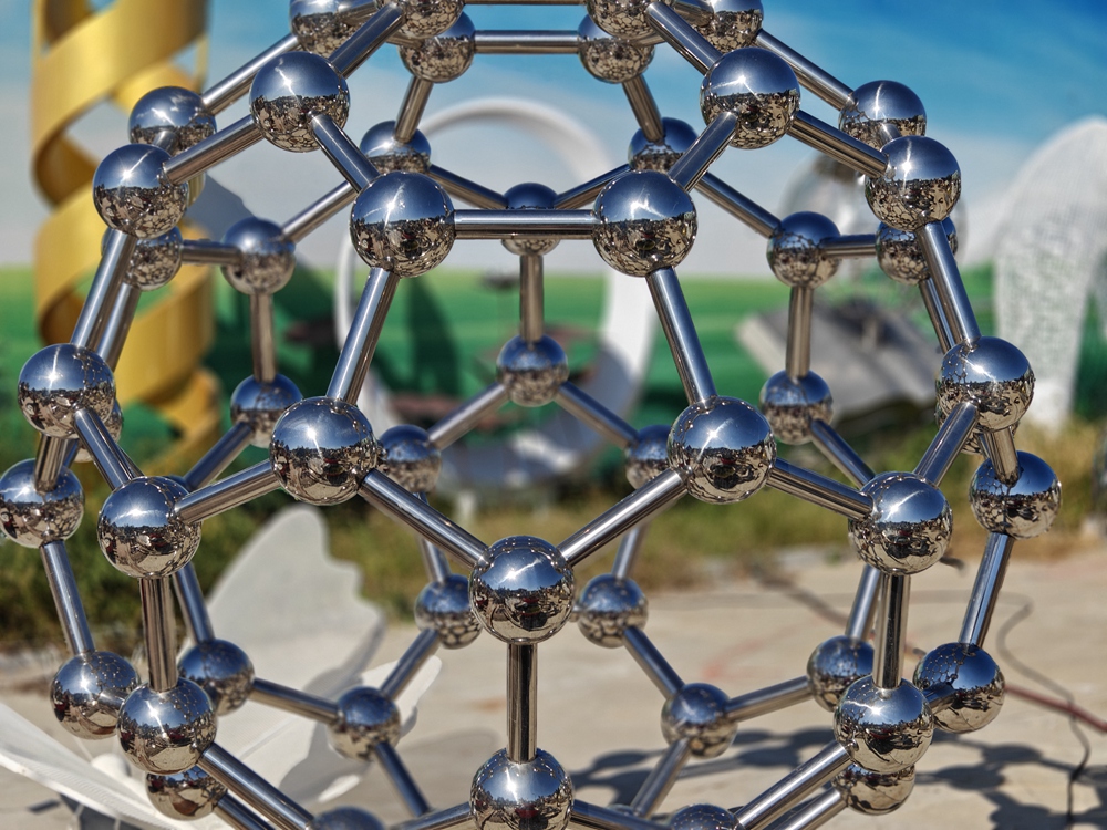  steel Buckyball Molecule Art Sculpture