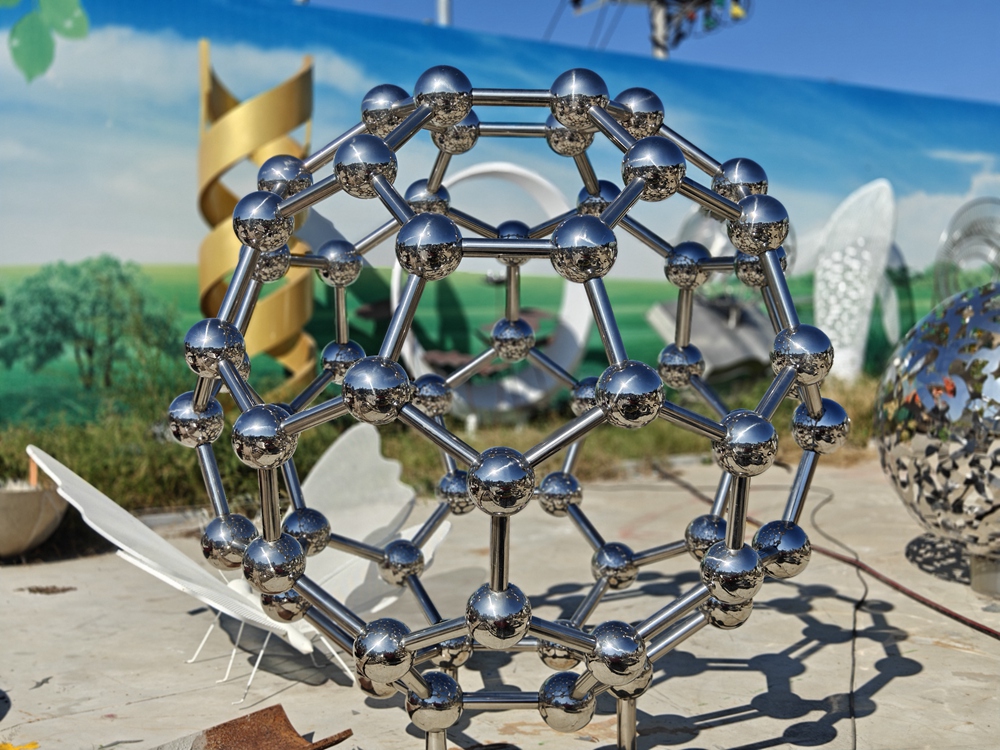 YouFine stainless steel Buckyball Molecule Sculpture