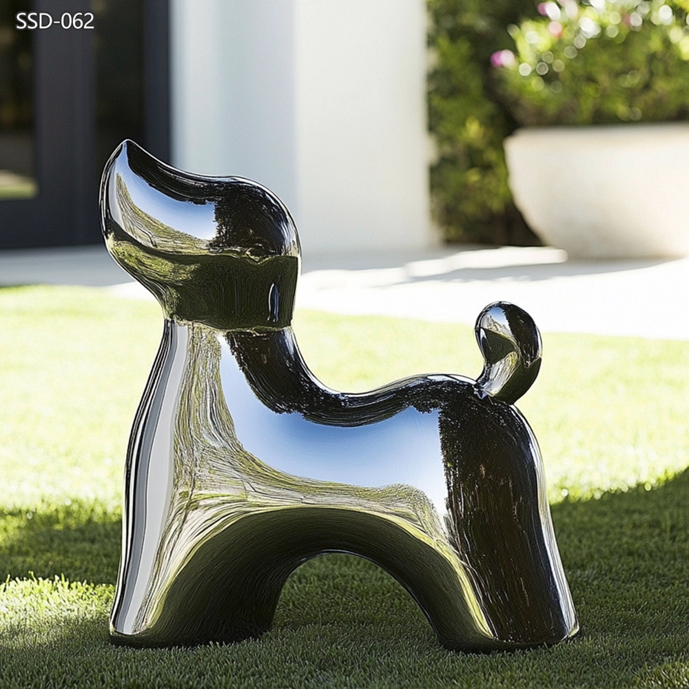 abstract art Stainless Steel Modern Dog Sculpture