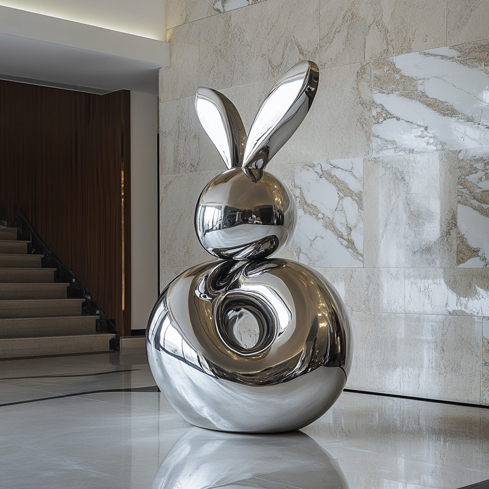 home decor stainless steel indoor rabbit sculpture