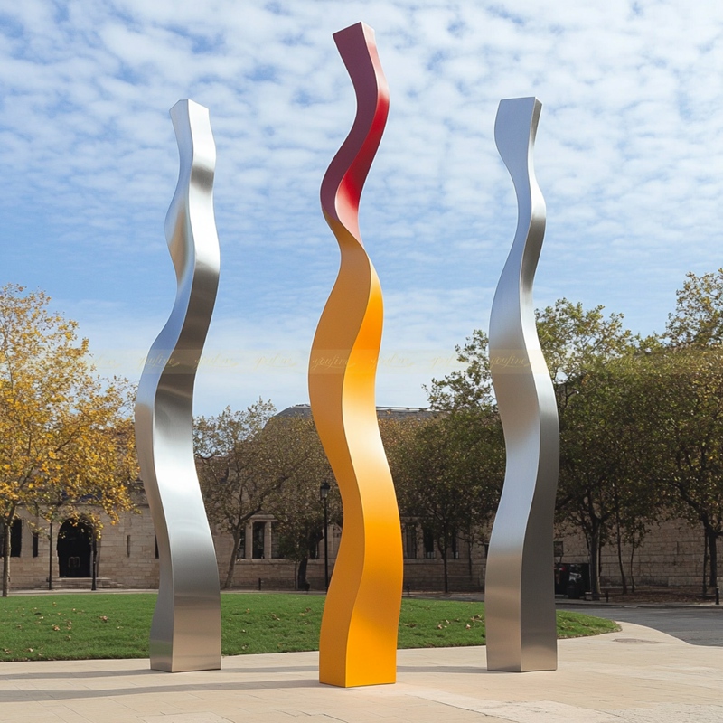 stainless steel Abstract Line Sculpture for street 