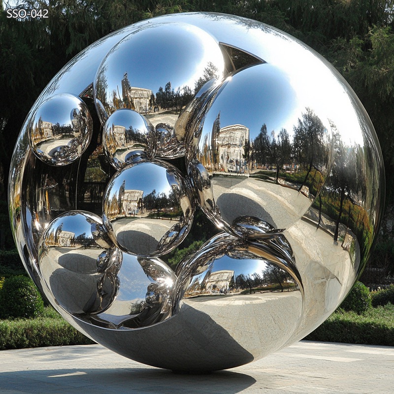 large Bubble Sphere Stainless Steel Sculpture